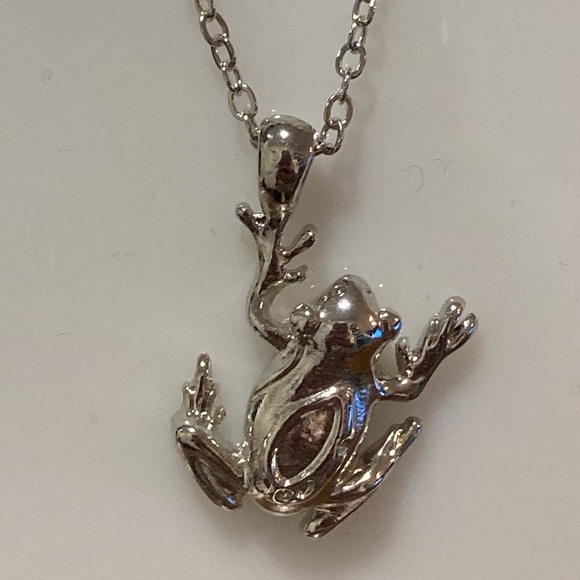 NWOT - New EFFY Silvertone Necklace & Frog Charm - Picture 5 of 10